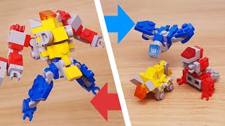 3 Tiny dinosaurs but when they combine—unstoppable power  Ultra Dino LEGO MOC DINOBOT [upl. by Lahcim]