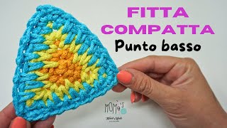 PIU FITTA COMPATTA a PUNTO BASSO😉CROCHET GRANNY SQUAREmomiscrochet crochet tutorial howto [upl. by Dray67]