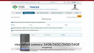 TRACES  Download Form 26 Default Summary [upl. by Ihcekn]