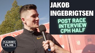 Post Race Interview  Jakob Ingebrigtsen  Copenhagen Half Marathon ENGLISH [upl. by Tnecnev]