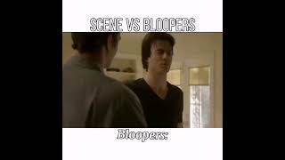 Scene vs Bloopers part 3 damonsalvatoreiansonerhalderthevampirediairestvdtohumourshorts [upl. by Ahselef]