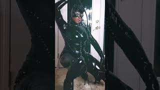 Stellara Nebula The Feline Fantasy  Cat Woman Cosplay in a Shimmering Black Catsuit cosplay [upl. by Sanyu]