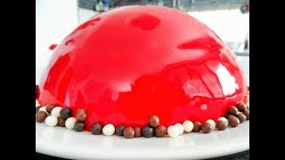 RECETTE DU GLACAGE MIROIR ROUGE ultra brillant facile sans lait concentré sucré  Saint Valentin [upl. by Ylus]