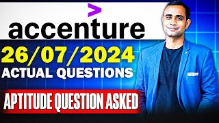 🔥Accenture 26th July 2024 Actual Questions Accenture Aptitude Questions🔥 [upl. by Etnasa733]