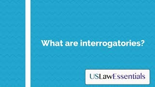 What are interrogatories [upl. by Trev]