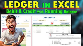 Create Ledger of Accounts in Excel VBA  Generate Statement with Opening Balance amp Export to PDF [upl. by Melony461]