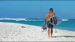 Solo Surfing and Fly Fishing Kiritimati Paradise Island  4K VLOG 196 [upl. by Auqinet]