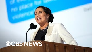 Former Trump official Stephanie Grisham endorses Kamala Harris for president at DNC [upl. by Aicilra847]