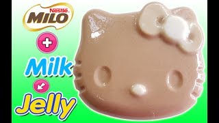 How to Make Hello Kitty Jelly Cake with MiloampMilk  How To Jelly [upl. by Yclek]