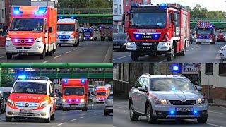 BRANDANSCHLAG in ESSEN GROẞEINSATZ mit 35 VERLETZTEN  AUSNAHMEZUSTAND  Einsatzfahrten [upl. by Tlevesoor]