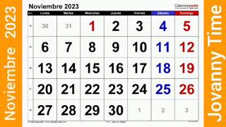 Calendario  Noviembre 2023 [upl. by Annaitat]