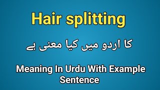 Hair splitting meaning in urduhindi  hair splitting k kia matlab hai Hair splitting in sentence [upl. by Yeneffit]