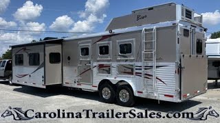 SOLD 💥 2015 Bison 3 Horse Trailer 17 LQ Super Slide Big Open Floor Plan Like New Hay Rack 🐎🐎🐎 [upl. by Adiana]