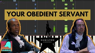 Your Obedient Servant  Hamilton  Piano Tutorial Accompaniment Synthesia [upl. by Enitsud]