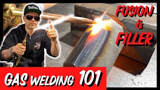 How to Gas Weld with OxyAcetylene  Tutorial Tips amp Set Up Fusion  Filler Welding [upl. by Olfe]