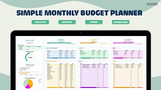 Best Budget Planner for Beginner in 2024  Simple Monthly Budget Planner for Google Sheets [upl. by Morgun742]