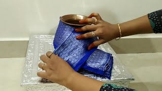 Quick and Easy Varamahalakshmi saree draping  How to drape saree for varamahalakshmi kalasha [upl. by Siahc]