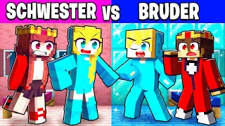 SCHWESTER vs BRUDER Haus BAU CHALLENGE in Minecraft [upl. by Ellehcit]