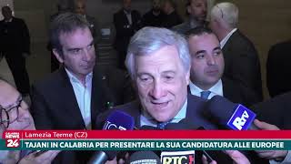 Lamezia Terme CZ Tajani in Calabria per presentare la sua candidatura alle europee [upl. by Hopfinger]