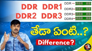 DDR vs DDR1 vs DDR2 vs DDR3 vs DDR4 Explained  in Telugu [upl. by Batista]