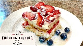 Worlds Best Strawberry Tiramisu Recipe Cooking Italian with Joe [upl. by Eki]