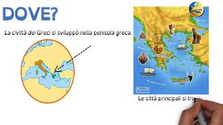 La civiltà greca QUANDO e DOVEMaestraSelene Video con AUDIO SPIEGAZIONE OK [upl. by Hurty]