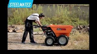 steelmates 7hp 300kg Gasoline Engine Driving power wheel Barrow mini Dumper [upl. by Atirehgram87]