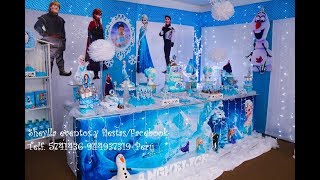 ❄️ Decoración Frozen  con torta y bocaditos personalizados Frozen decoration [upl. by Telimay]