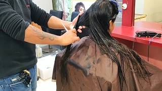 Stylish Layer Cut in Salon Complete HairCut  Lakme Salon Rohini [upl. by Otxilac]