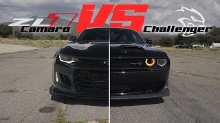 Camaro ZL1 vs SRT Hellcat SUPERCHARGED V8 SHOWDOWN [upl. by Neddra713]