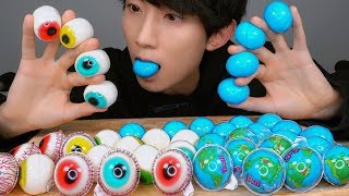 쫀득쫀득 지구젤리 VS 눈알젤리 리얼사운드 먹방 ASMR Trolli Planet Gummi Eyeballs Jelly Social EATING SOUNDS Mukbang Show [upl. by Ainimre]