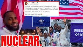 Olympic Boycott Goes NUCLEAR over Lebron James SHAMEFUL Flag Bearer FIASCO NBA [upl. by Sebbie686]