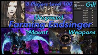 FFXIV Endsinger Unsynced 8 Player Mount Farm at Level 100 Endsingers Aria Extreme [upl. by Eicnan]