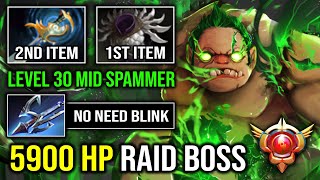 NEW Level 30 Mid Pudge Spammer 2nd Item Echo Sabre 5900 HP Raid Boss 1v5 Harpoon Dota 2 [upl. by Celie]