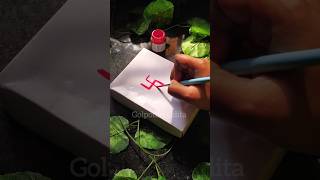 সঠিক পদ্ধতিতে Swastik চিহ্ন কীভাবে আঁকবে  how to paint swastik chinh trending hindu art diy [upl. by Ulita927]