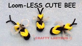 NEW Rainbow LoomLESS CUTE BEE EASY Charm Tutorials by Crafty Ladybug How to DIY [upl. by Hamann]