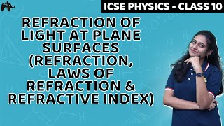 Refraction of Light at Plane Surfaces Class 10 ICSE Physics Selina Chapter 5 LawsRefractive index [upl. by Gaston]