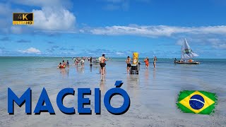 Maceió Brazil 🇧🇷 Walking on the Stunning Beaches  2023 4K Walking Tour [upl. by Coco771]