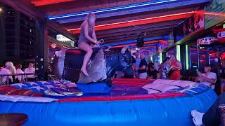 Benidorm Bull Ride Fail Pretty Girl On Mechanical Bull SPAIN 4K September 2024 [upl. by Leirraj]