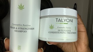 Talyoni Cannabis sativa shampoo and Intensive conditioning treatment review [upl. by Purdum232]