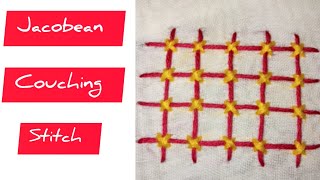 Jacobean couching stitch hand embroidery tutorials [upl. by Wilkison823]