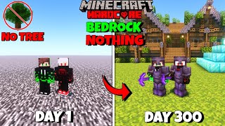 We Survived 300 Days In BEDROCK With NOTHING In Minecraft Hardcore  Duo 100 Days [upl. by Nylinnej]