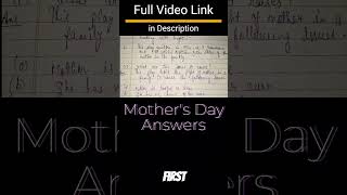 Mothers Day Class 11 Questions and Answers  Snapshot Mothers day Answers cbse11th answer [upl. by Ayerdna36]