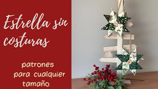 Aprovecha tus retales Estrella de Navidad sin coser Tutorial gratuito 194 [upl. by Nosliw159]