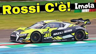 Valentino Rossi VR46 debuts at the GT World Challenge Europe Imola 2022  Audi R8 LMS Evo II GT3 [upl. by Karly]