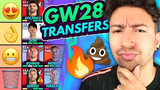 FPL GW28 BEST TRANSFERS  Transfer Tier List for Gameweek 28  Fantasy Premier League 202324 [upl. by Anne-Corinne]