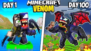 I Survived 100 Days as VENOM in Minecraft [upl. by Stovall]