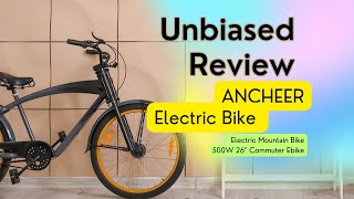 ANCHEER Electric Mountain Bike Review A Detailed Look at the 500W 26 Commuter Ebike [upl. by Oreves]