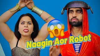 Robot Aor Naagin 🤖🐍😱😂  Mohit Pandey shorts funny trending [upl. by Rubens]