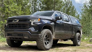 2022 Silverado 1500 FoxIcon midtravel setup with 37” Nitto tires build walk around25k mile update [upl. by Tate711]